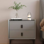 Solid Wood Pu Leather Side Table