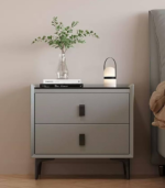 Solid Wood Pu Leather Side Table