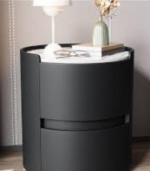 Sleek Modern Round Bedside Table - Image 3