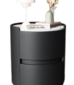 Sleek Modern Round Bedside Table - Image 4