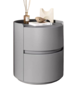 Sleek Modern Round Bedside Table - Image 2