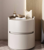 Sleek Modern Round Bedside Table - Image 5