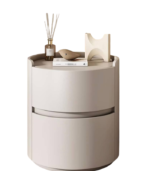 Sleek Modern Round Bedside Table - Image 6