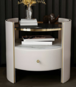 Sophisticated Round Bedside Table  - Image 2